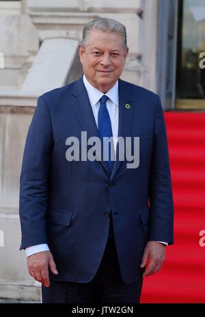 London, Großbritannien. 10 Aug, 2017. Ex-US-Vizepräsident Al Gore besucht die UK Premiere der Fortsetzung Eine unbequeme Wahrheit zu Somerset House am 08/10/2017 Credit: Julie Edwards/Alamy leben Nachrichten Stockfoto