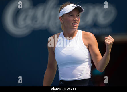 Toronto, Kanada. 10 August, 2017. Caroline Wozniacki von Dänemark im Jahr 2017 Rogers Schale WTA Premier 5 Tennis Turnier © Jimmie 48 Fotografie/Alamy leben Nachrichten Stockfoto