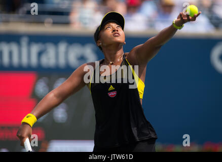 Toronto, Kanada. 10 August, 2017. Naomi Osaka in Japan an der 2017 Rogers Schale WTA Premier 5 Tennis Turnier © Jimmie 48 Fotografie/Alamy leben Nachrichten Stockfoto