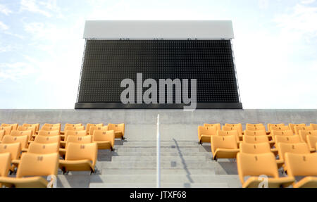 Eine leere Stadion großen Bildschirm über dem steht in der Tageszeit - 3D-Rendering Stockfoto