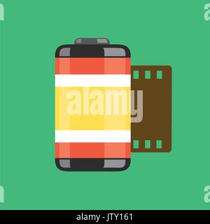 Kamera Film Roll. flache Bauform. Vector Illustration. Stock Vektor