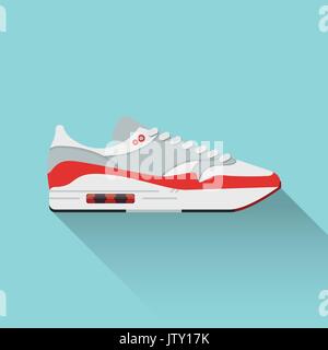 Air max Trainer. Sport Trainer für alle Aktivitäten. Flache Bauform. Vector Illustration. Stock Vektor