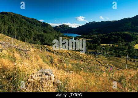 Loch Lubnaig und Beinn eine t-Sidhein aus den unteren Hängen des Ben Ledi, Loch Lomond und Trossachs Nationalpark, Stirlingshire Stockfoto