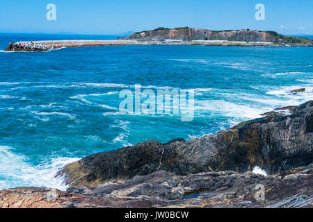 Blick von Hammel Bird Island, Coffs Harbour, NSW, Australien. Stockfoto