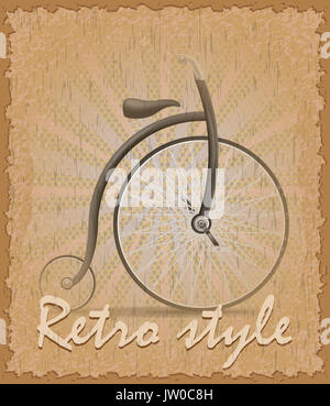 Retro Style Poster altes Fahrrad Vektor illustration Stockfoto