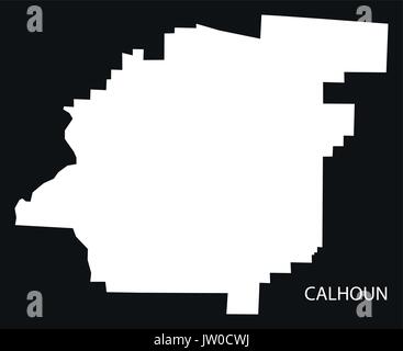 Calhoun County Karte von Alabama USA schwarz invertierte Darstellung Stock Vektor