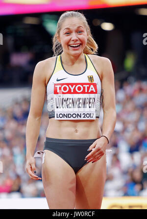 In Deutschland Gina Luckenkemper in 100 m Wärme der Frauen während der Tag Zwei der Leichtathletik-WM 2017 auf der Londoner Stadion. PRESS ASSOCIATION Foto. Bild Datum: Samstag, 5. August 2017. Siehe PA Geschichte leichtathletik Welt. Foto: Martin Rickett/PA-Kabel. Einschränkungen: Nur für den redaktionellen Gebrauch bestimmt. Keine Übertragung von Ton oder bewegte Bilder und kein Video Simulation. Stockfoto