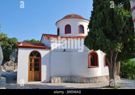 Die Kirche von Agios Nikolaos in Skiathos Stadt auf der griechischen Insel Skiathos. Stockfoto