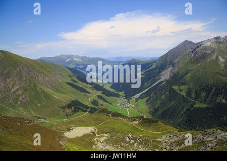 Blick von der Pfannk pfl in der Nähe von Tux im Zillertal Stockfoto