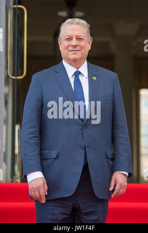 Der ehemalige US-Vizepräsident Al Gore kommt für die UK Premiere der Fortsetzung: Eine unbequeme Wahrheit zu Somerset House in London. Stockfoto