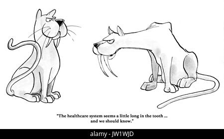Cartoon Illustration über healthcare ändern zu müssen. Stockfoto