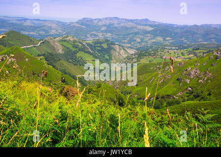 Allgemeine Ansicht der Berge Landschaft. Picos de Europa, Asturien, Spanien Stockfoto