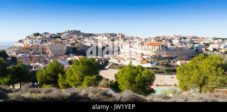 Allgemeine Ansicht der Chinchilla de Monte-Aragon. Spanien Stockfoto