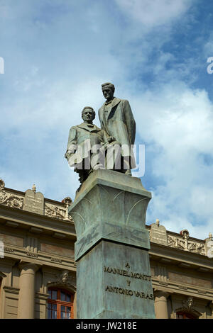 Statue von Manuel Montt und Antonio Varas, Plaza Montt-Varas, Santiago, Chile, Südamerika Stockfoto