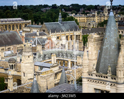 Dächer der Universität Cambridge - Skyline von Cambridge - Trinity College St John's College Gonville and Caius College - Stockfoto