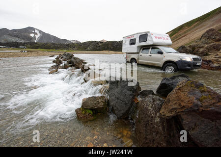 Misty Landschaft in Island. Stockfoto