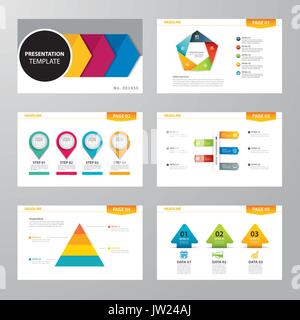 Satz von infografik Präsentation Vorlage flache Bauweise Stock Vektor