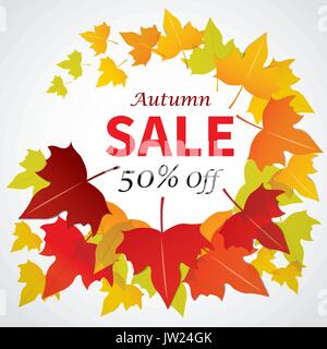 Herbst Sale banner flache Design für Web und Print Stock Vektor
