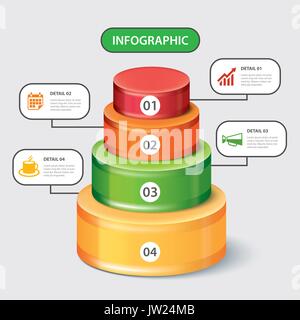 Runde bar Infografik Vorlage Stock Vektor