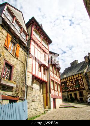 Gebäude in Josselin, Bretagne Frankreich 2017 Stockfoto