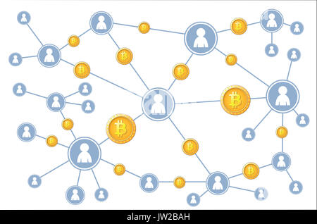 Bitcoin Symbol und Symbole Stockfoto