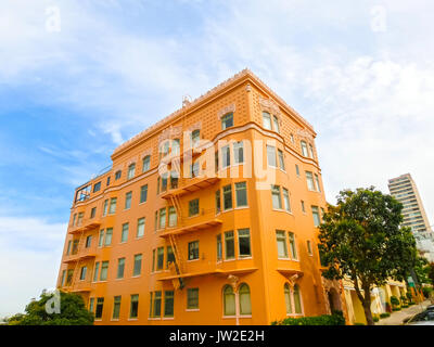 Feuer Treppenhaus des Gebäudes in San Francisco Stockfoto