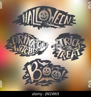 Happy Halloween Kalligraphie Hintergründe. Vektor-banner Stock Vektor
