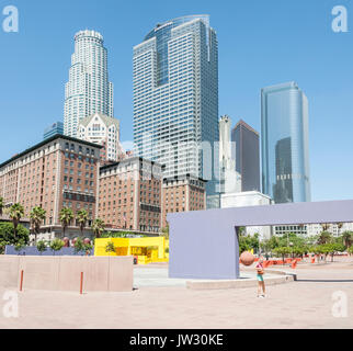 03. September 2016. Los Angeles - die Vereinigten Staaten von Amerika. Leer die Downtown von Los Angeles durch heißes Wetter. Stockfoto