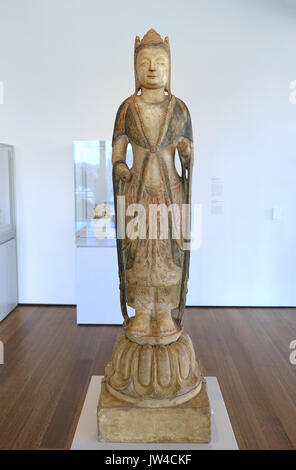 Standing Bodhisattva Mahasthamaprapta, China, nördlichen Qi Dynastie, 550 577 AD, weißem Marmor, polychromie Arthur M Sackler Museum, Harvard University DSC 00890 Stockfoto
