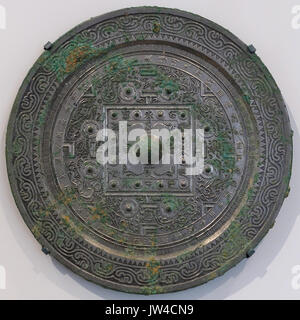 Spiegel mit MAK-Muster und Tiere der Vier Quadranten, China, Han Dynastie, 206 v. Chr. bis 220 AD, bronze Arthur M Sackler Museum, Harvard University DSC 00945 Stockfoto