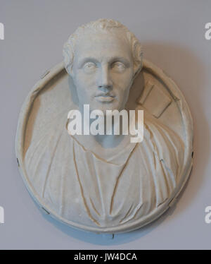 Medallion Portrait von Menander, Ansicht 1, Roman, 4. Jahrhundert AD, die Anpassung der Griechischen Statue des 3.Jahrhundert v. Chr., Marmor Arthur M Sackler Museum, Harvard University DSC 01535 Stockfoto