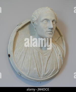 Medallion Portrait von Menander, Ansicht 2, Roman, 4. Jahrhundert AD, die Anpassung der Griechischen Statue des 3.Jahrhundert v. Chr., Marmor Arthur M Sackler Museum, Harvard University DSC 01539 Stockfoto