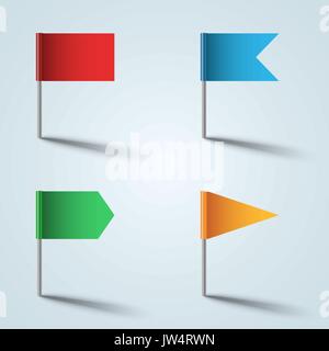 Pin-Vektor - Farbe der Flagge Symbol auf dem grauen Hintergrund Stock Vektor