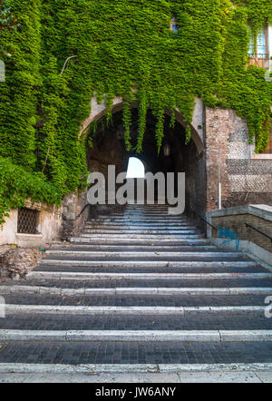 Rom (Italien) - die Treppe oder Aufstieg der Borgia, eine der schönsten Ecken der Hauptstadt Italiens Stockfoto