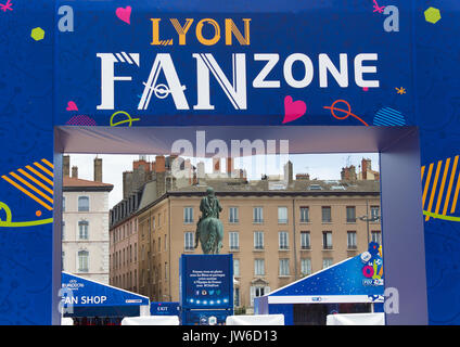 Lyon, Frankreich - 16. Juni 2016: Fan Zone der Fußball-Europameisterschaft Stockfoto