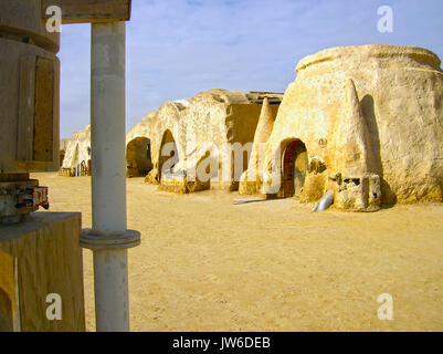 Sahara, Tunesien - Januar 03, 2008: Verlassene Sets für die Dreharbeiten für den Film Star Wars Stockfoto