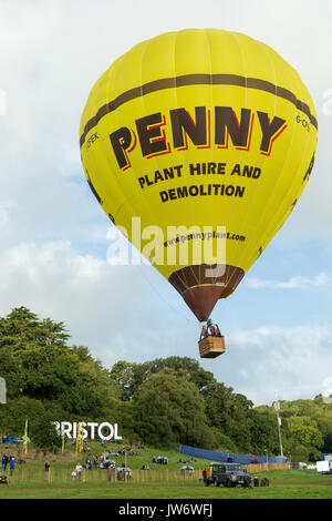 Bristol, UK. 11 Aug, 2017. Bristol International Balloon Fiesta in Ashton Hof, Bristol, UK Credit: Neil Cordell/Alamy leben Nachrichten Stockfoto