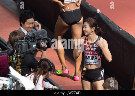 London, Großbritannien. 11 Aug, 2017. Ayako Kimura (JPN) Leichtathletik: Leichtathletik-WM 2017 der Frauen in London 100 m Wärme an der London Stadion in London, UK. Quelle: LBA/Alamy leben Nachrichten Stockfoto