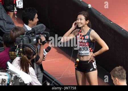 London, Großbritannien. 11 Aug, 2017. Ayako Kimura (JPN) Leichtathletik: Leichtathletik-WM 2017 der Frauen in London 100 m Wärme an der London Stadion in London, UK. Quelle: LBA/Alamy leben Nachrichten Stockfoto