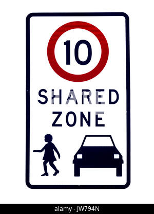 Straße Warnschild-zone Drehzahlgrenze Stockfoto