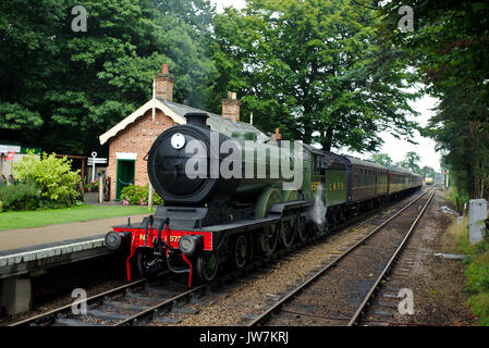 North Norfolk Railway Heritage line Dampfmaschine bei Holt. Stockfoto
