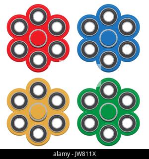 Der Spinner. Neue populäre Anti-Stress-Spielzeug. Vector Illustration. Stock Vektor