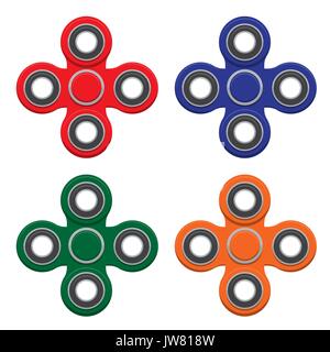 Der Spinner. Neue populäre Anti-Stress-Spielzeug. Vector Illustration. Stock Vektor