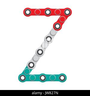 Alphabet aus die neue populäre Anti-Stress-Spielzeug Spinner. Schreiben Z. Vector Illustration. Stock Vektor