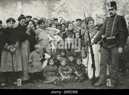 Niederländische bewachten Camp für die zivilen belgischen Flüchtlingen, Bergen op Zoom Stockfoto