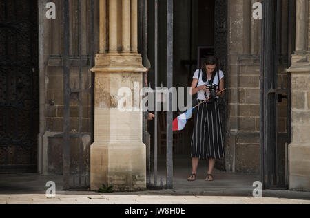 Bayeux, Calvados, Normandie, Frankreich. August 2017 Bayeux ist eine französische Gemeinde im Département Calvados in der Normandie, in Nordwesten von Frankreich. Bayeux ist die Heimat o Stockfoto