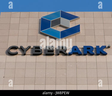 Petach Tikva, Israel. August 11, 2017. Cyberark Corporate Offices in Israel. Cyberark macht Sicherheit Software Lösungen. Stockfoto