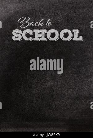 Digital composite von Zurück in die Schule Text auf der Tafel Stockfoto