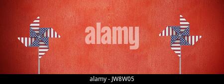 Digitales Komposit aus den USA Wind Catcher vor der Roten Wand Stockfoto