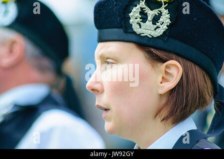 Wettbewerber in der Britischen Pipe Band Championships in Paisley, Schottland im St James Spielfelder am 20. Mai 2017 Stockfoto